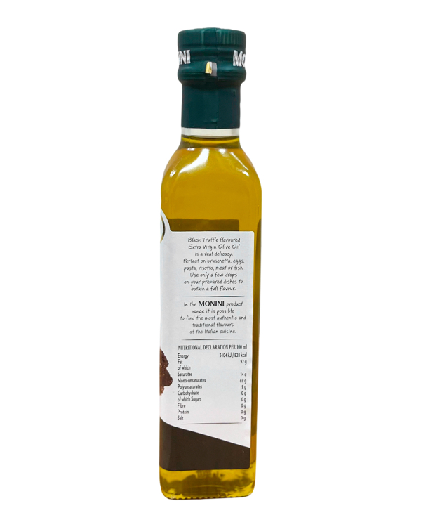Олія оливкова першого віджиму зі смаком чорного трюфеля Monini Black Truffle Extra Virgin Olive Oil, 250 мл (8005510008500) - фото №3