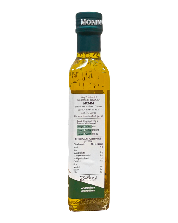 Олія оливкова першого віджиму з розмарином Monini Rosmarino Olio Extra Vergine di Oliva, 250 мл (80481515) - фото №2