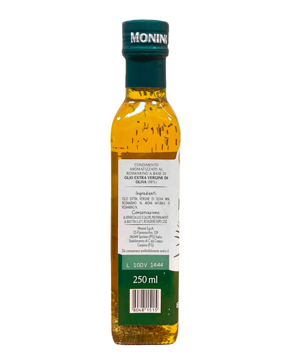 Олія оливкова першого віджиму з розмарином Monini Rosmarino Olio Extra Vergine di Oliva, 250 мл (80481515) - фото №3