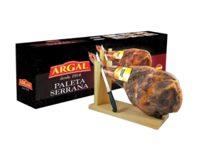 Хамон ARGAL Paleta Serrana з підставкою та ножем в подарунковій упаковці 4,2 кг - фото