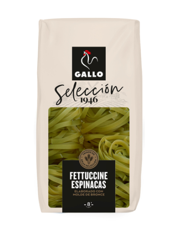 Макаронні вироби Gallo Seleccion 1946 Fettuccine Espinacas Гнізда з шпинатом 450 г, 9 шт/ящ, - фото