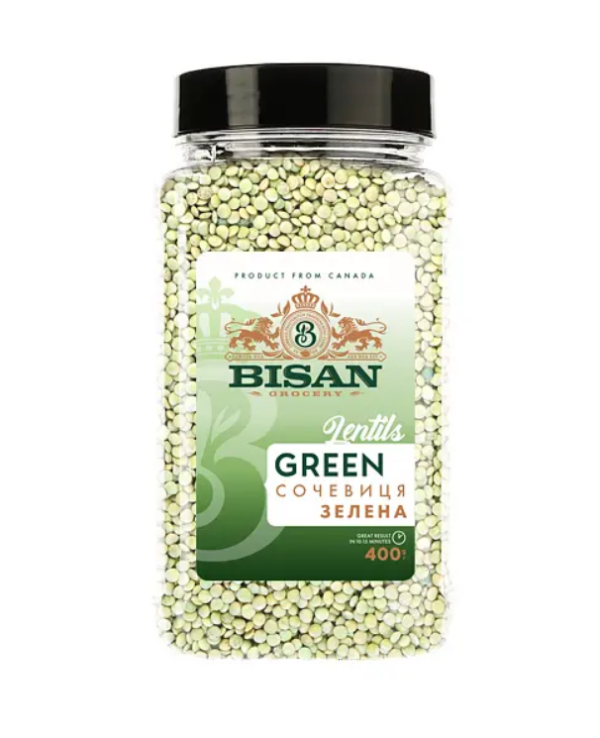 BISAN Чечевица Зелёная 400 г пл/б - фото
