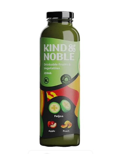 Смузі KIND&NOBLE Фейхоа, яблуко, персик 0,25 л\скло - фото