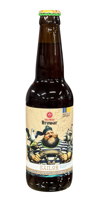 Пиво напівтемне "Волинський Бровар "Sailor" нефільтроване 0,35 л Пиво напівтемне "Волинський Бровар "Sailor" нефільтроване 0,35 л - фото