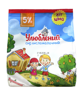 Сир кисломолочний 5% ТМ "Улюбленний" 300г - фото