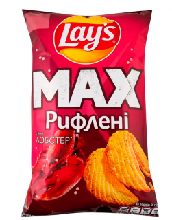 Чіпси Lay’s MAX рифлені зі смаком лобстера 95 г - фото