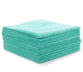 Набор полотенец из микрофибры для располировки 10 шт 40×40 см 250 г/м² бирюзовые - фото