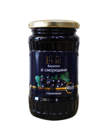 Чорна смородина варення упак., 0,465 Emmi - фото