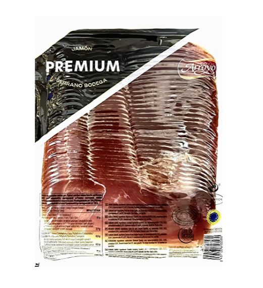 Хамон Arroyo Jamon Serrano Bodega 150 г,(нарізка) 16 шт/ящ, - фото