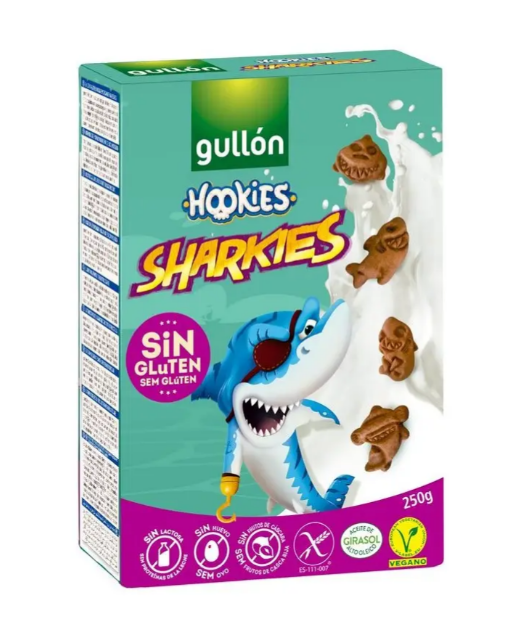 Печиво GULLON, без глютену, Hookies sharkies , 250г, 12шт/ящ - фото