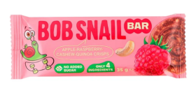 Батончик Bob Snail Яблуко-малина-кеш'ю-кріспи кіноа 35 г - фото