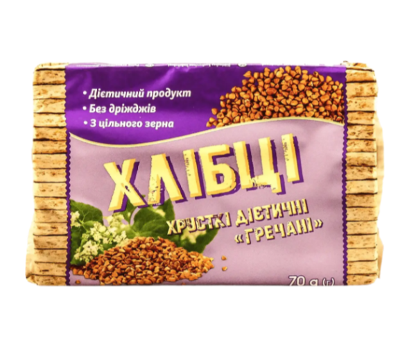 Хлібці хрусткі гречані, 70г - фото