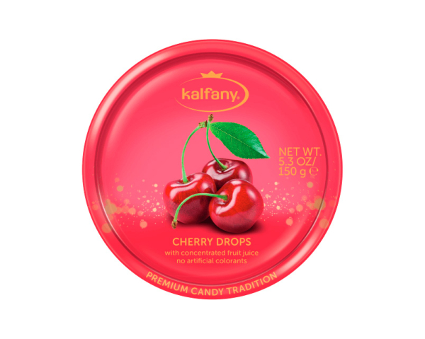 Льодяники Kalfany Cherry Candies вишня 150г, 10 шт/ящ - фото