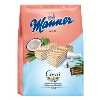 Вафлі Manner Coconut Cream з кокосовим кремом 400 г - фото