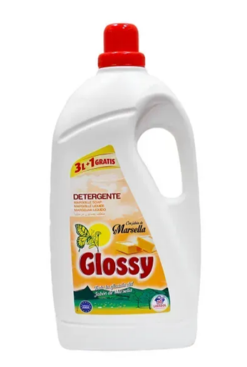 Гель для прання Glossy Marsella Марсельське мило 3+1л, 4шт/ящ - фото