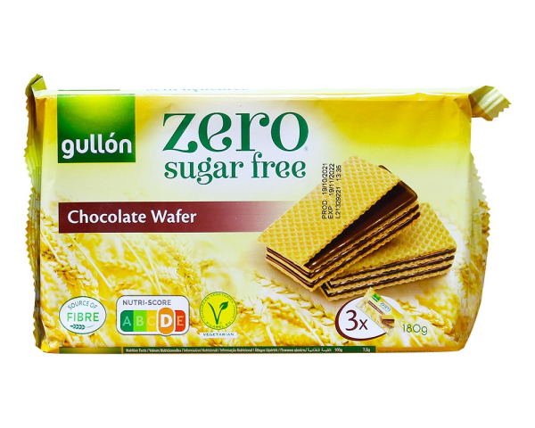Вафли GULLON без сахара Diet Nature шоколад, 180 г, 12шт/ящ - фото