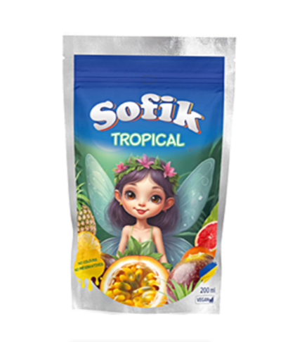 Напій соковий безалкогольний негазований Sofik "TROPICAL" зі смаком маракуї,200мл,10шт/ящ - фото