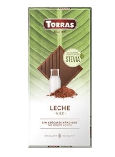 Шоколад Torras Stevia молочний 100 г, 12 шт/ящ. - фото