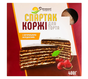 Домашні продукти Коржі "Спартак" (шоколадні) 400г - фото