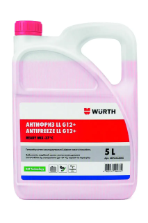 Антифриз Wurth LL G12+ Ready Mix -37, 5 л (5892333005) - фото