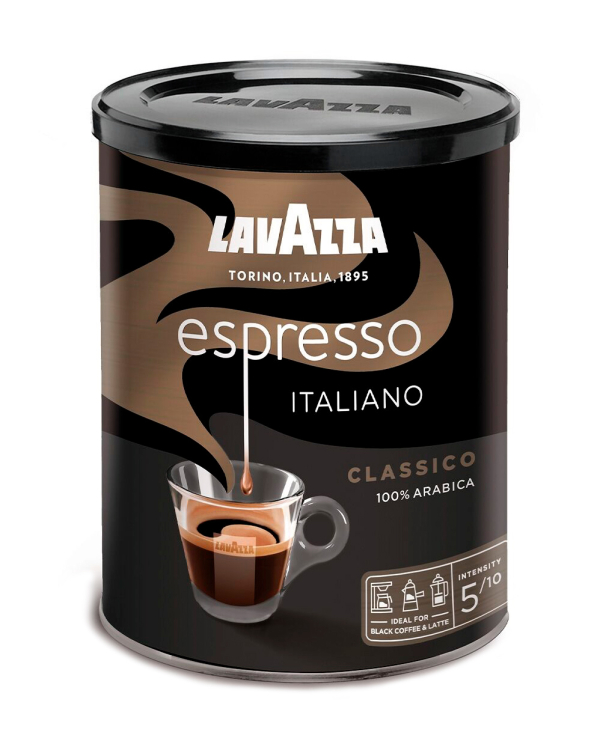 Кава мелена Lavazza Espresso Italiano Classico 100% арабіка, 250 г (ж/б) (8000070018877, 8000070012875) - фото