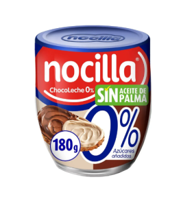 Шоколадная паста Nocilla шоколадно/молочная с фундуком 0% сахара 180 г,12 шт/ящ. - фото