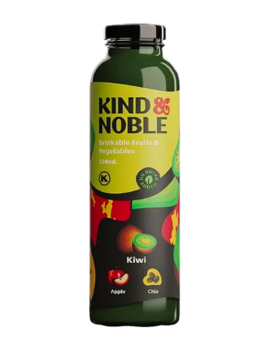 Смузі KIND&NOBLE Ківі, яблуко, насіння чіа 0,25 л\скло - фото