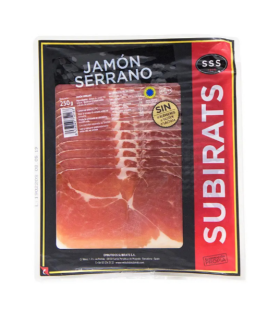 Хамон Subirats JAMON SERRANO GAS, нарізка, 250г, 12шт/ящ - фото