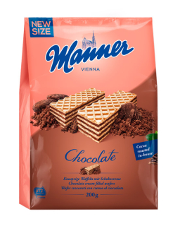Вафлі Manner Chocolate з шоколадним кремом 200 г.12шт/ящ - фото