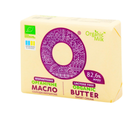 Органическое масло сливочное безлактозное, 82,6%, 180 г - фото