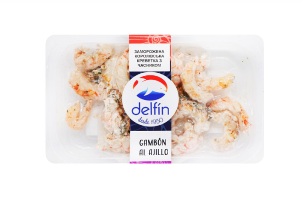 Креветки в часниковому маринаді 150 г ТМ Delfin - фото