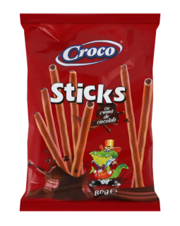 CROCO STICKS Палички з шоколадним кремом 80г - фото