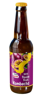 Напиток б/у слабогаз. TM "EVER AID" комбуча "100% Passion Fruit" 0,35л. - фото