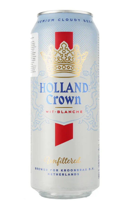 Пиво Holland Crown Wit Blanche Unfiltered світле нефільтроване 5% 0,5 л - фото