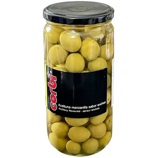 Оливки Corbi Manzanilla з кісточкою 700 г,(суха вага 400 г) 8 шт/ящ. - фото