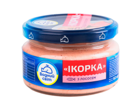 Ікорний продукт з ікрою океанічної риби та лососем Водний Світ 160 г - фото