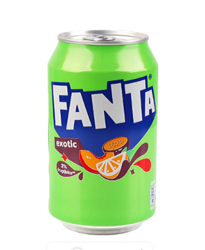 Напій безалког. Fanta Exotic Fruit Punch 0.33 л ж/б 24 шт/ящ - фото