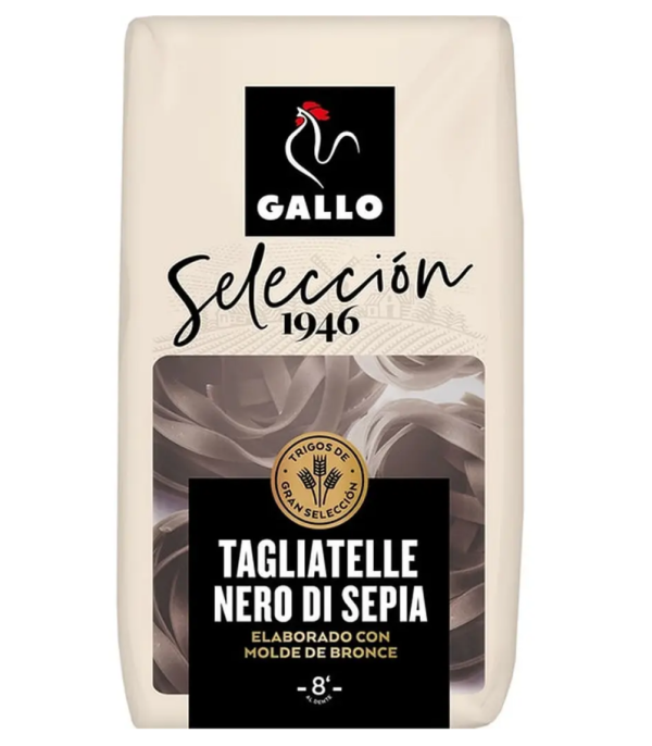 Макаронні вироби Gallo Seleccion 1946 Tagliata Nero di SepiaГнізда з чорнилом каракатиці250 г,8шт/ящ - фото