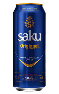 Пиво Saku Originaal світле фільтроване 4,7%, 0,5 л - фото