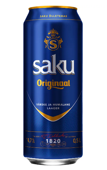 Пиво Saku Originaal світле фільтроване 4,7%, 0,5 л - фото