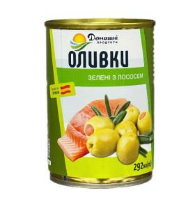 Оливки зелені фаршировані лососем 292 мл Домашні продукти - фото