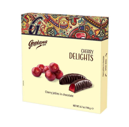 Жувальний мармелад Delights зі смаком вишні в шоколаді, 190 г - фото