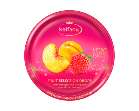 Льодяники Kalfany Fruit Selection фруктовий мікс 150г, 10 шт/ящ - фото