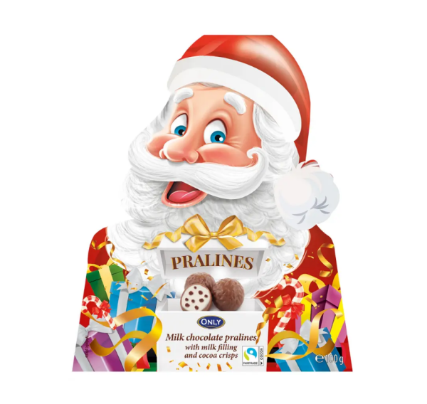 НР Молочні цукерки праліне Santa Claus 100г, 6шт/ящ - фото
