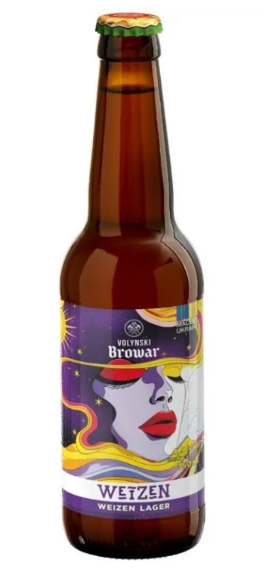 Пиво світле пшеничне "Волинський Бровар  "Weizen" нефільтроване 0.35л Пиво світле пшеничне "Волинський Бровар  "Weizen" нефільтроване 0.35л - фото