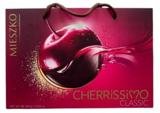 Цукерки Mieszko Cherrissimo Classic шоколадні праліне з вишнею та лікером, 285 г - фото
