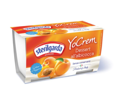Йогурт абрикосовий пастеризований YO CREM 100г  X2 3,0%-3,5% TM "Sterilgarda Alimentari" - фото