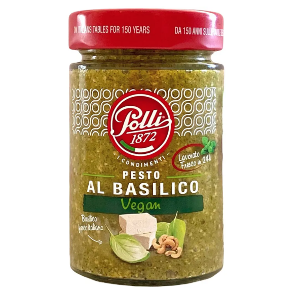 Соус Pesto POLLI VEGAN al basilico 190г, 12шт/ящ - фото