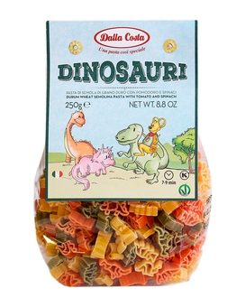 Макарони DALLA COSTA Dinosauri з томатом і шпинатом 250г,12шт/ящ - фото