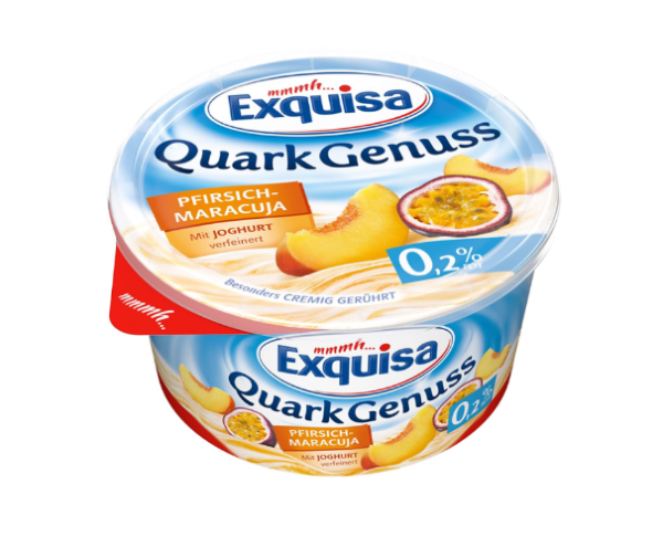 Сирний десерт персик--маракуйя 0.2% 500гр TM Exquisa - фото